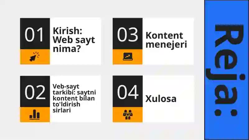 Veb-sayt tarkibi bilan ishlash 2