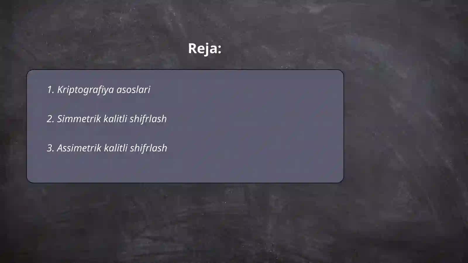Kriptografiya asoslari 2