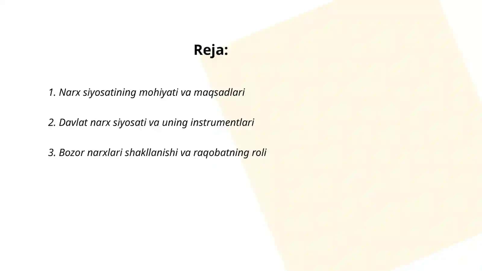 Narx siyosati 2