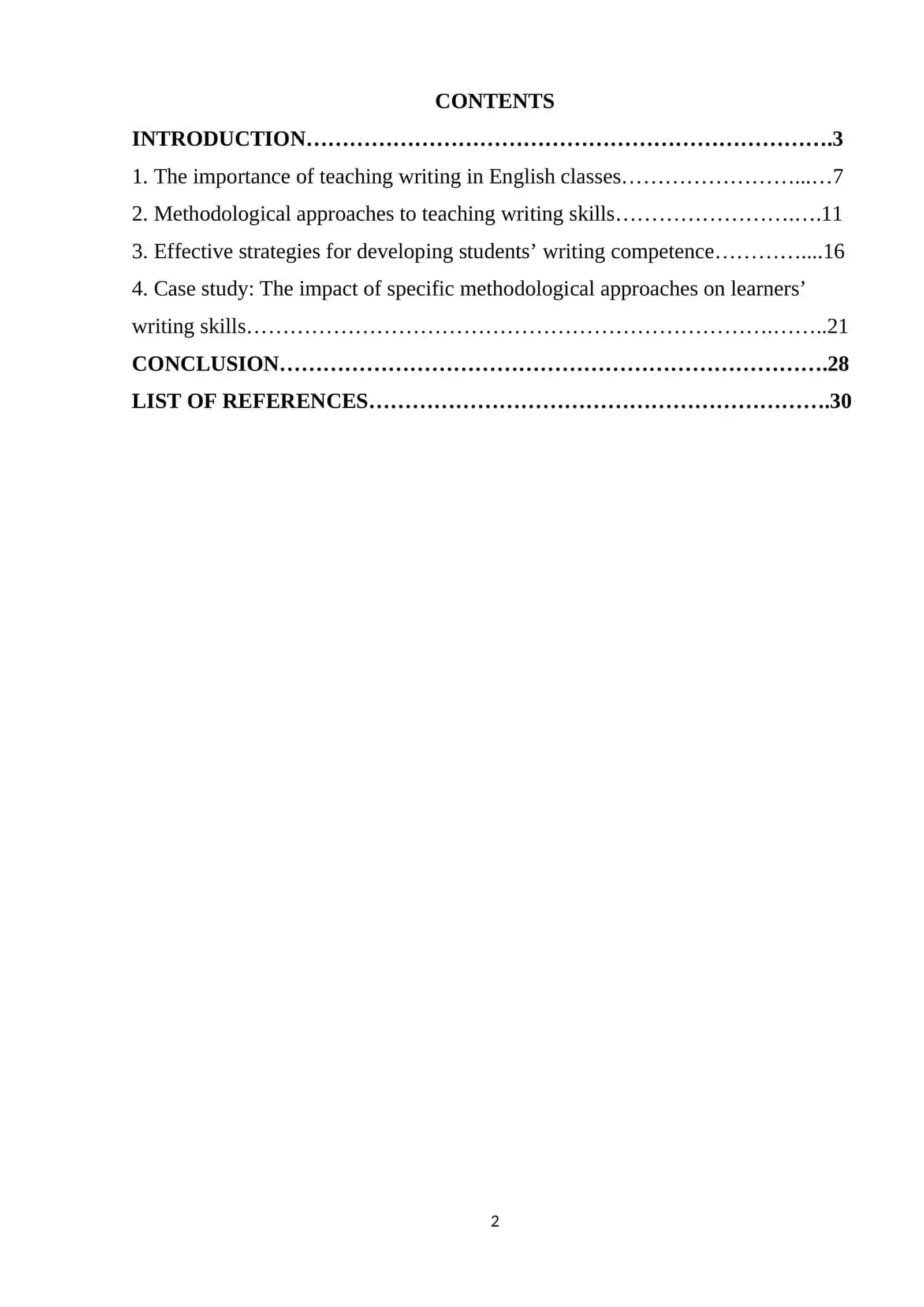 Specific methodogical approach to teaching writing in English classes 2