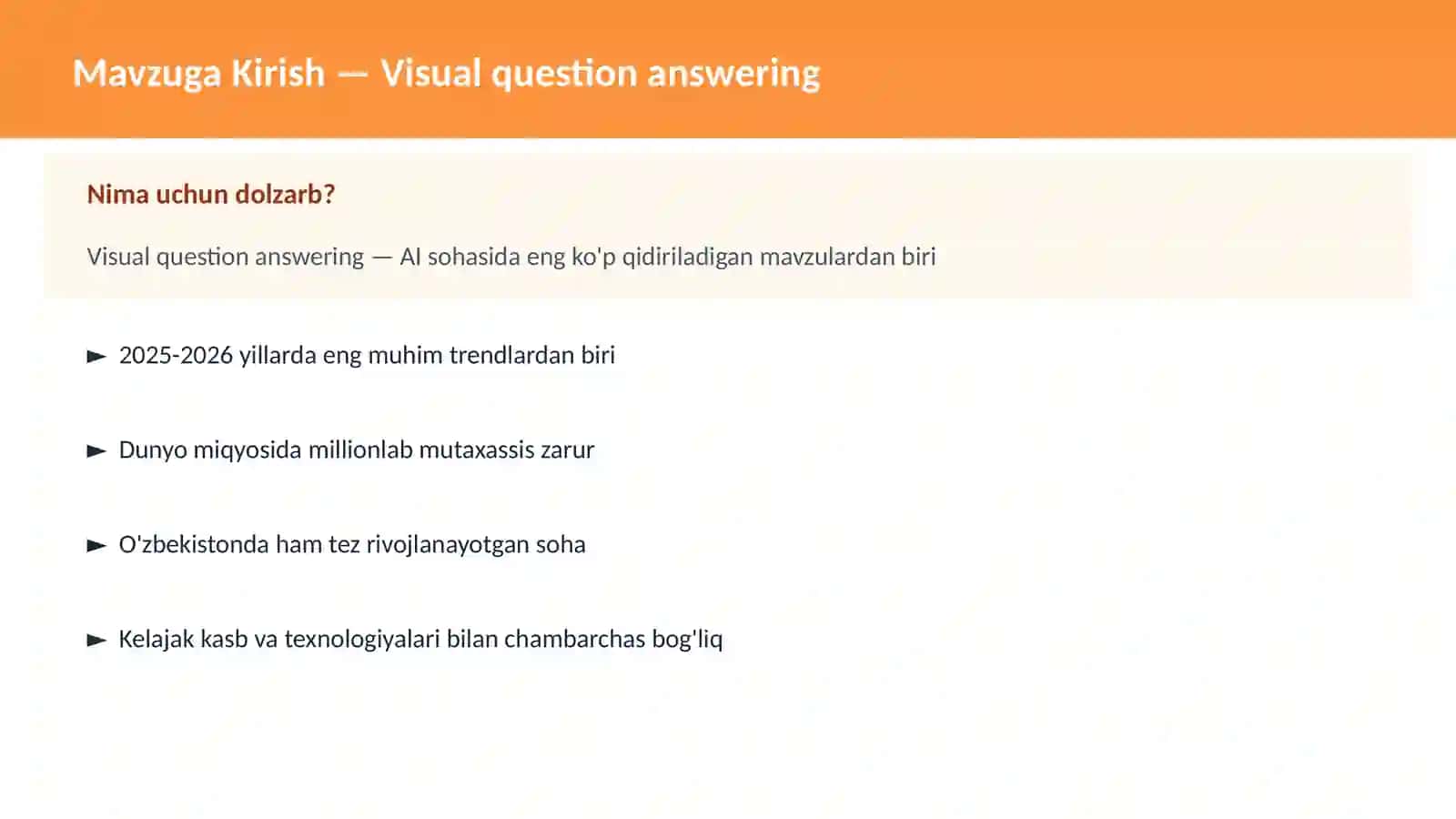 Visual question answering 2