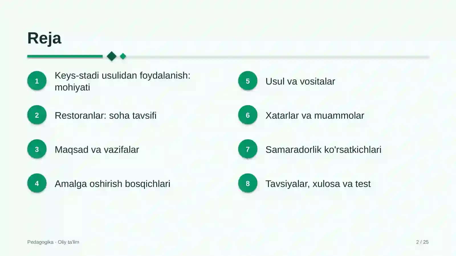 Restoranlarda keys-stadi usulidan foydalanish 2