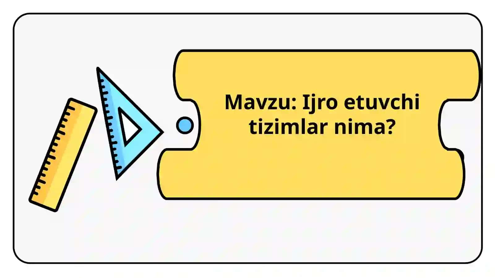 Ijro etuvchi tizimlar nima? 2