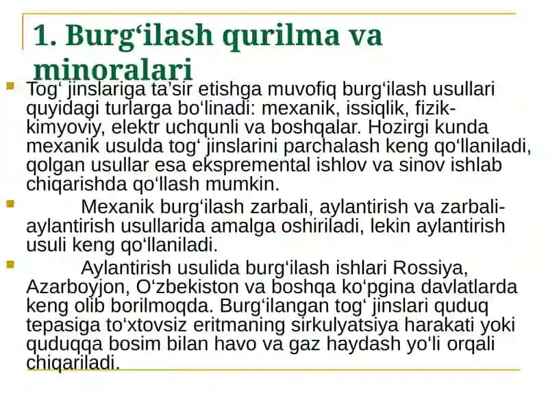 Burg'ulash va minoralar 2