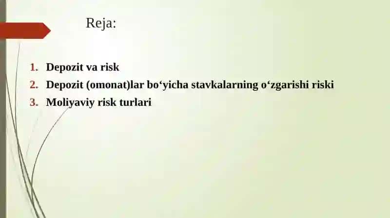 DEPOZIT BO‘YICHA RISKLARNI BOSHQARISH 2