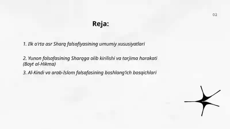 Ilk o'rta asr Sharq falsafasi va uyg'onish davri 2