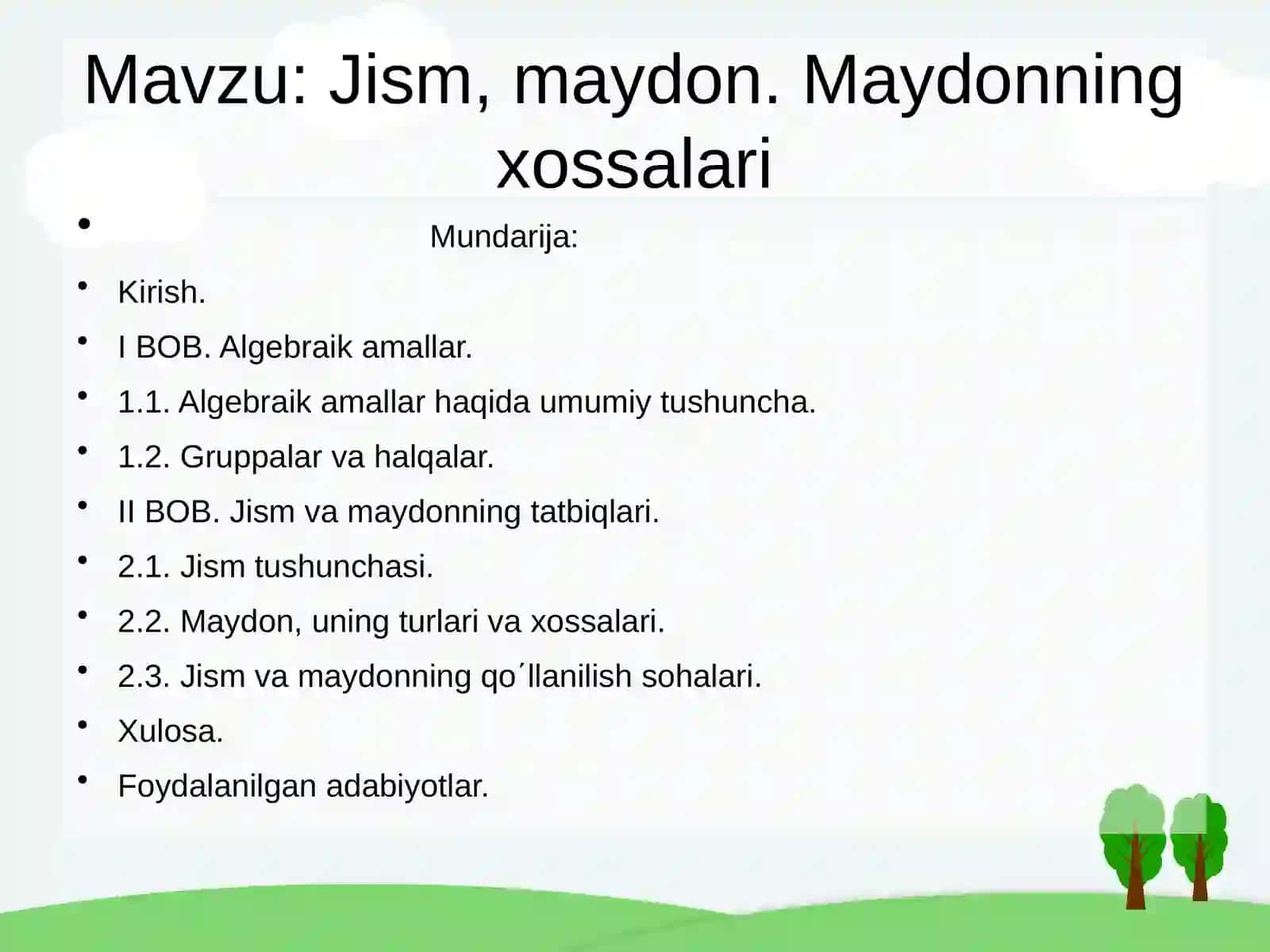 Algebra kursi 2