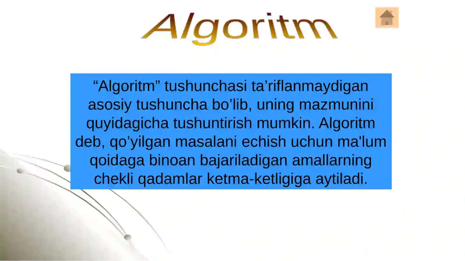 Masalalar algoritmini tuzish va algoritmlar asosida basic dasturlash tilida dastur tuzish 2