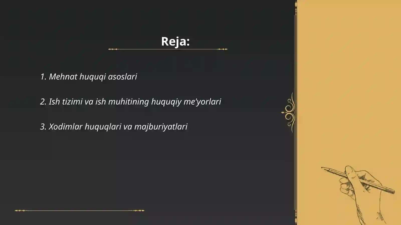 Mehnatga oid huquqiy munosabatlar va bioetika ta'limoti 2