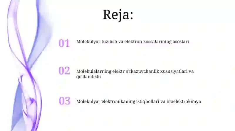 Molekulalarning elektron xususiyatlari 2