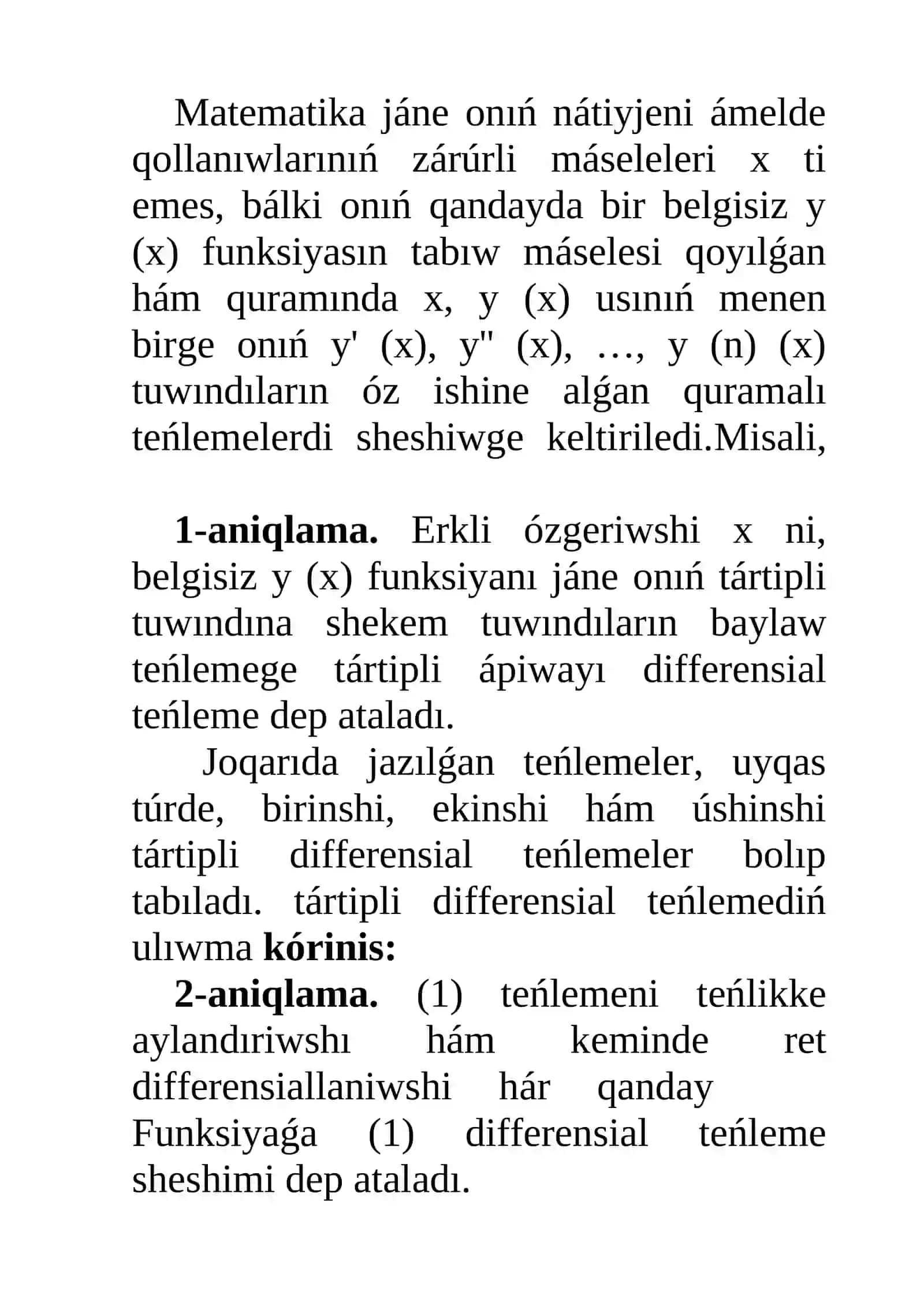 Differensial teńlemeler 2