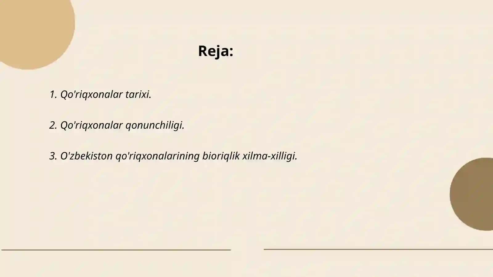 Qo'riqxonalar Tarixi 2