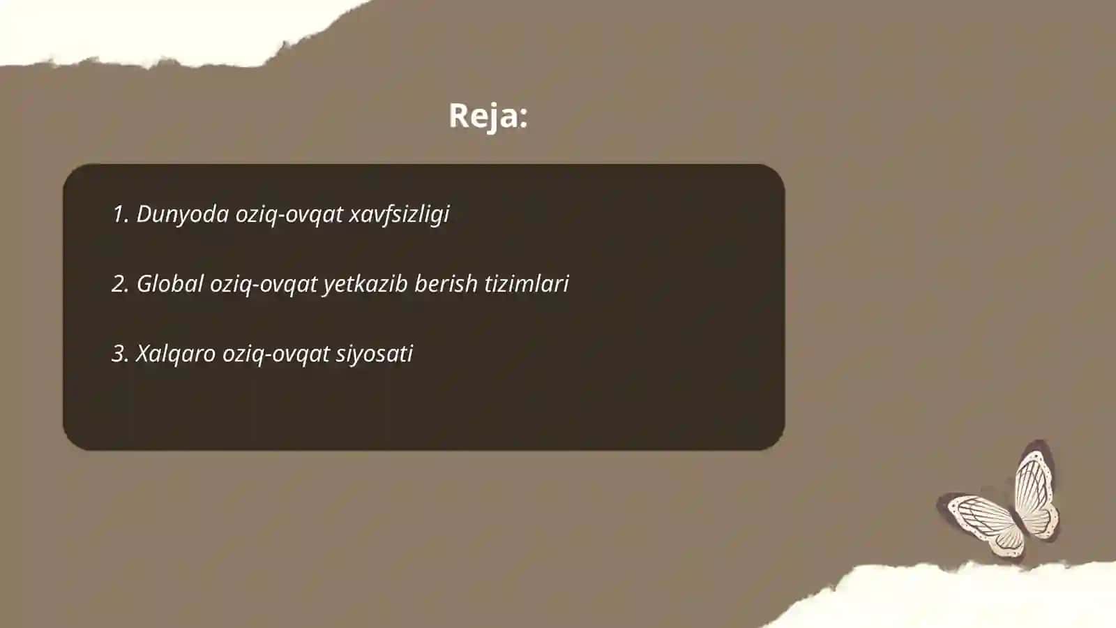 Dunyoda oziq-ovqat xavfsizligi 2