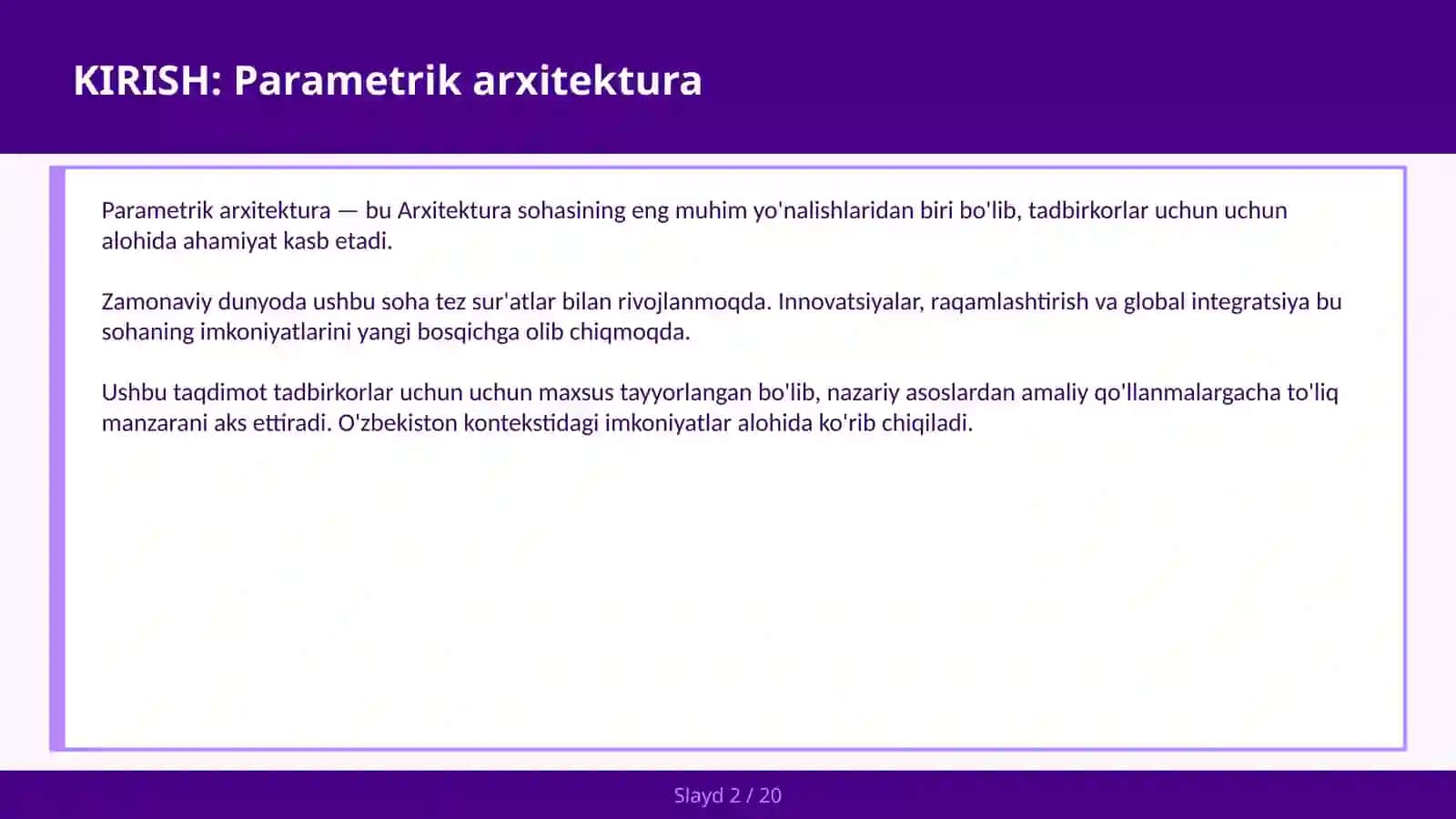 Parametrik arxitektura 2