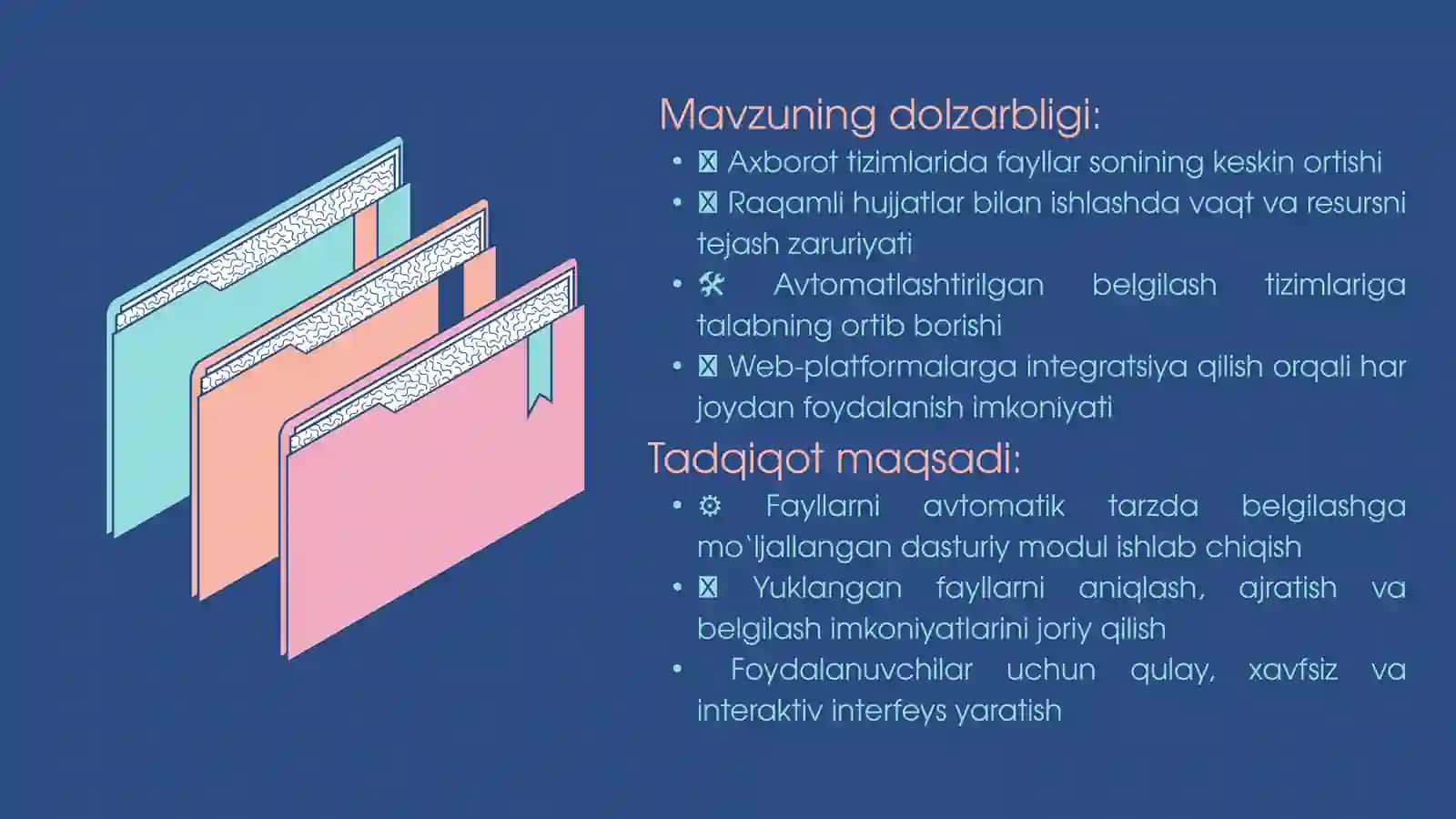 Fayllarni avtomatik belgilash va kirishni boshqarish 2