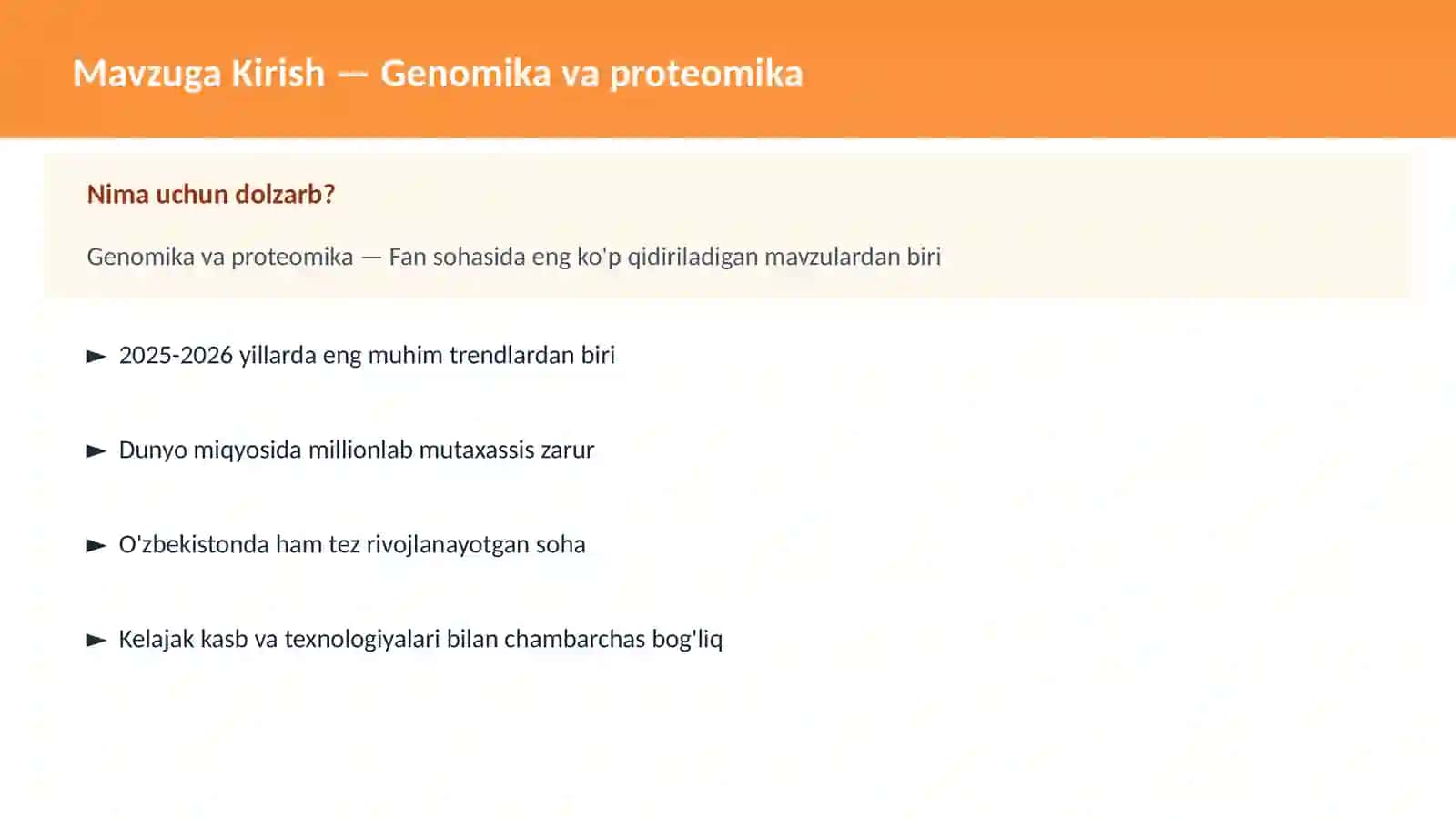 Genomika va proteomika 2