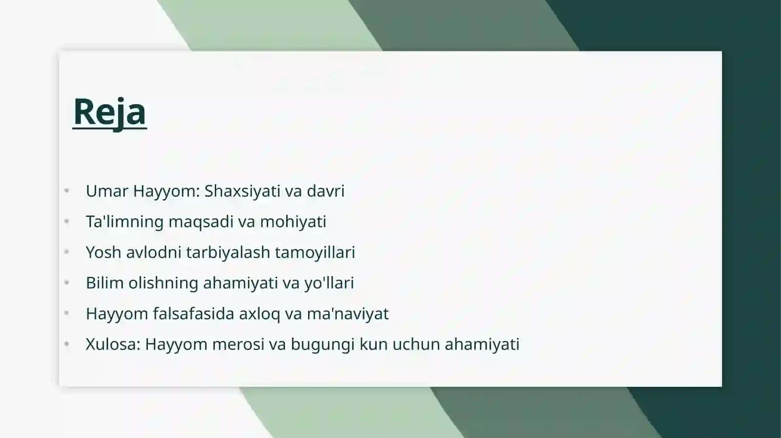 Umar Hayyomning ta'lim-tarbiyaga oid fikrlari 2