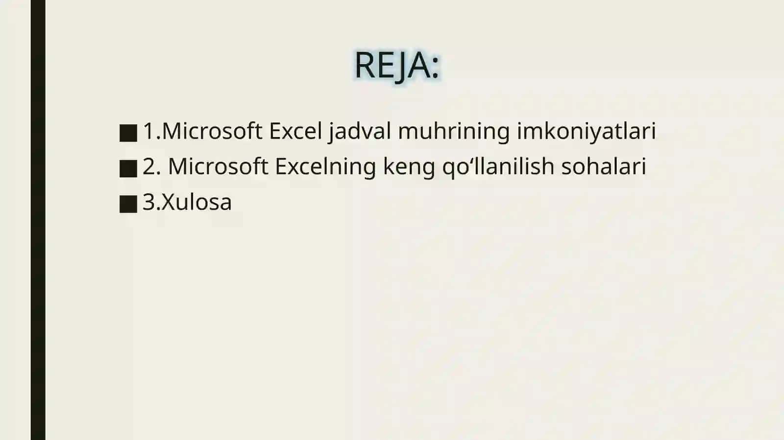 Microsoft Excel jadval muhrining imkoniyat 2