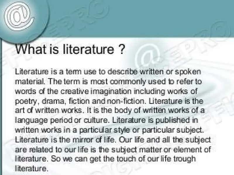 What is literature 2