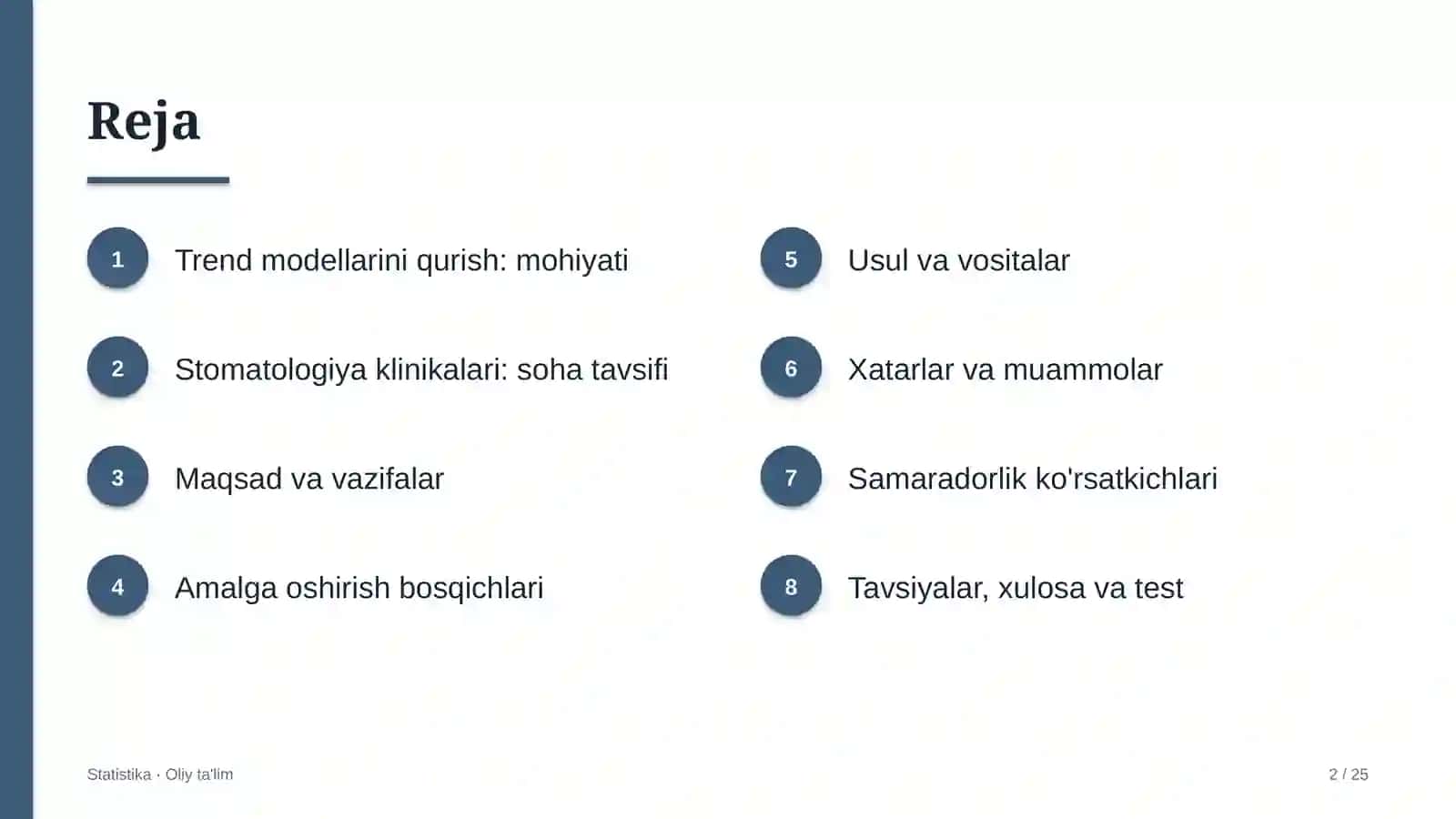 Stomatologiya klinikalarida trend modellarini qurish 2