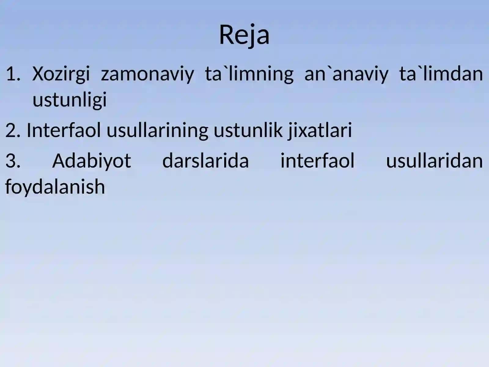 Adabiyot o`qitishda interfaol usullaridan foydalanish 2