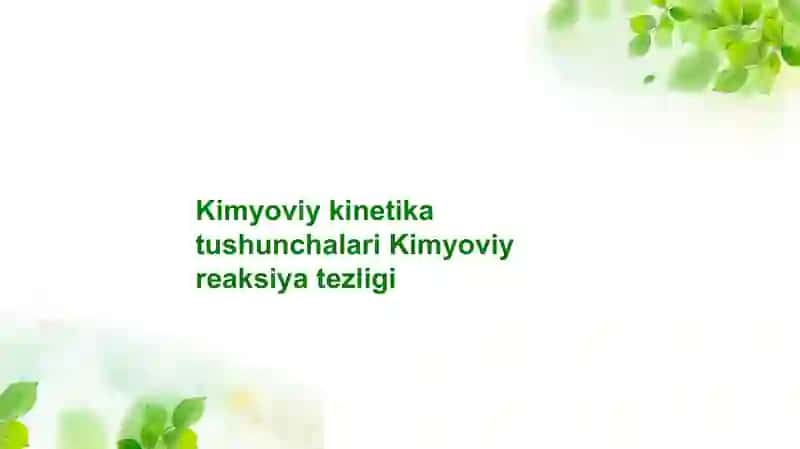 Kimyoviy kinetika 2