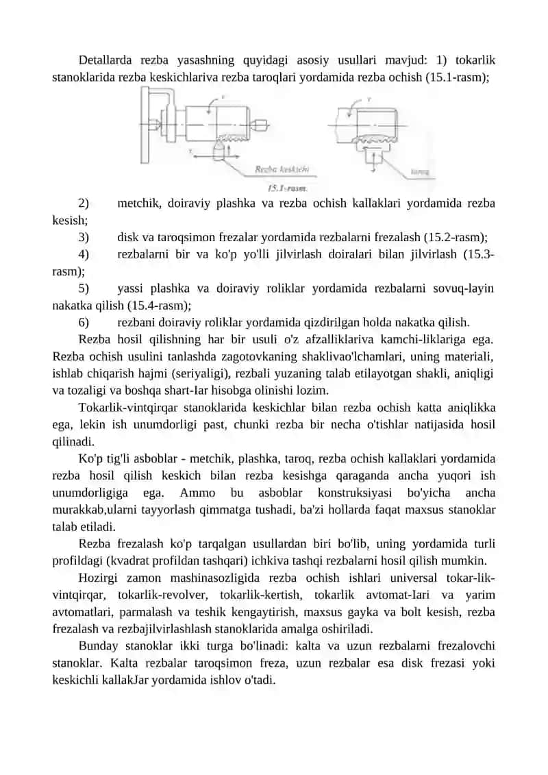 Rezba elementlari sistemasi va profili 2