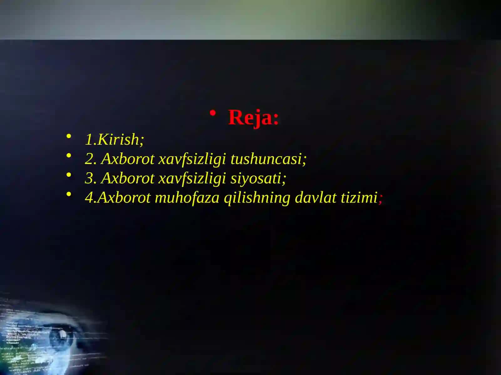Axborot xavfsizligi siyosati 2