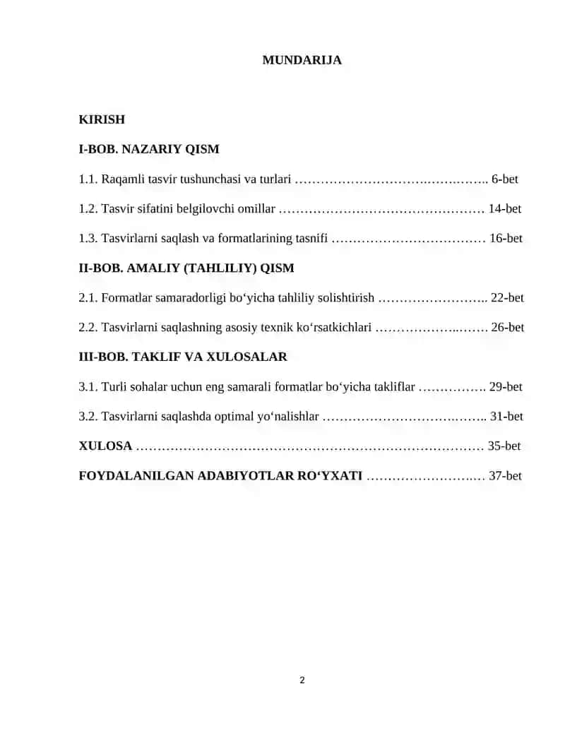 Raqamli tasvirlarni saqlashning samarali usullari va formatlari 2
