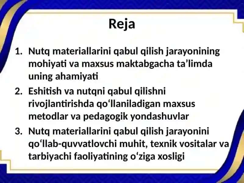 Nutq materiallarini qabul qilish jarayoni 2