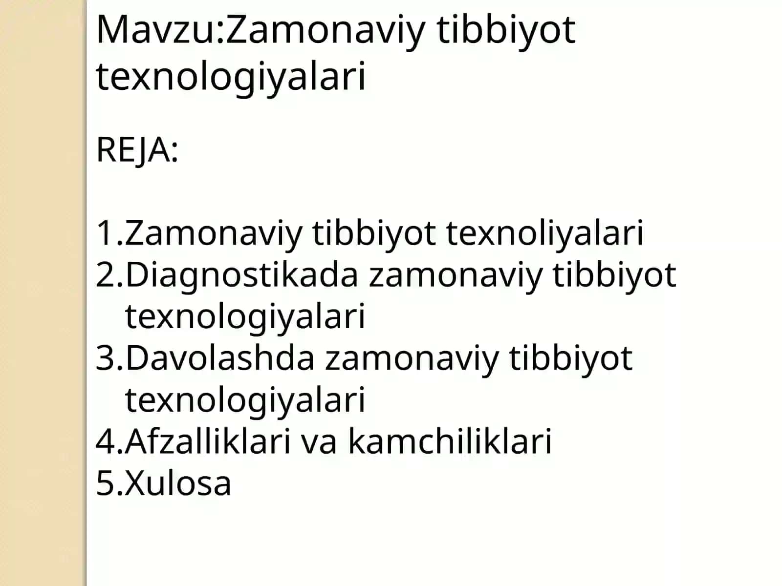 Zamonaviy tibbiyot texnologiyalari 2