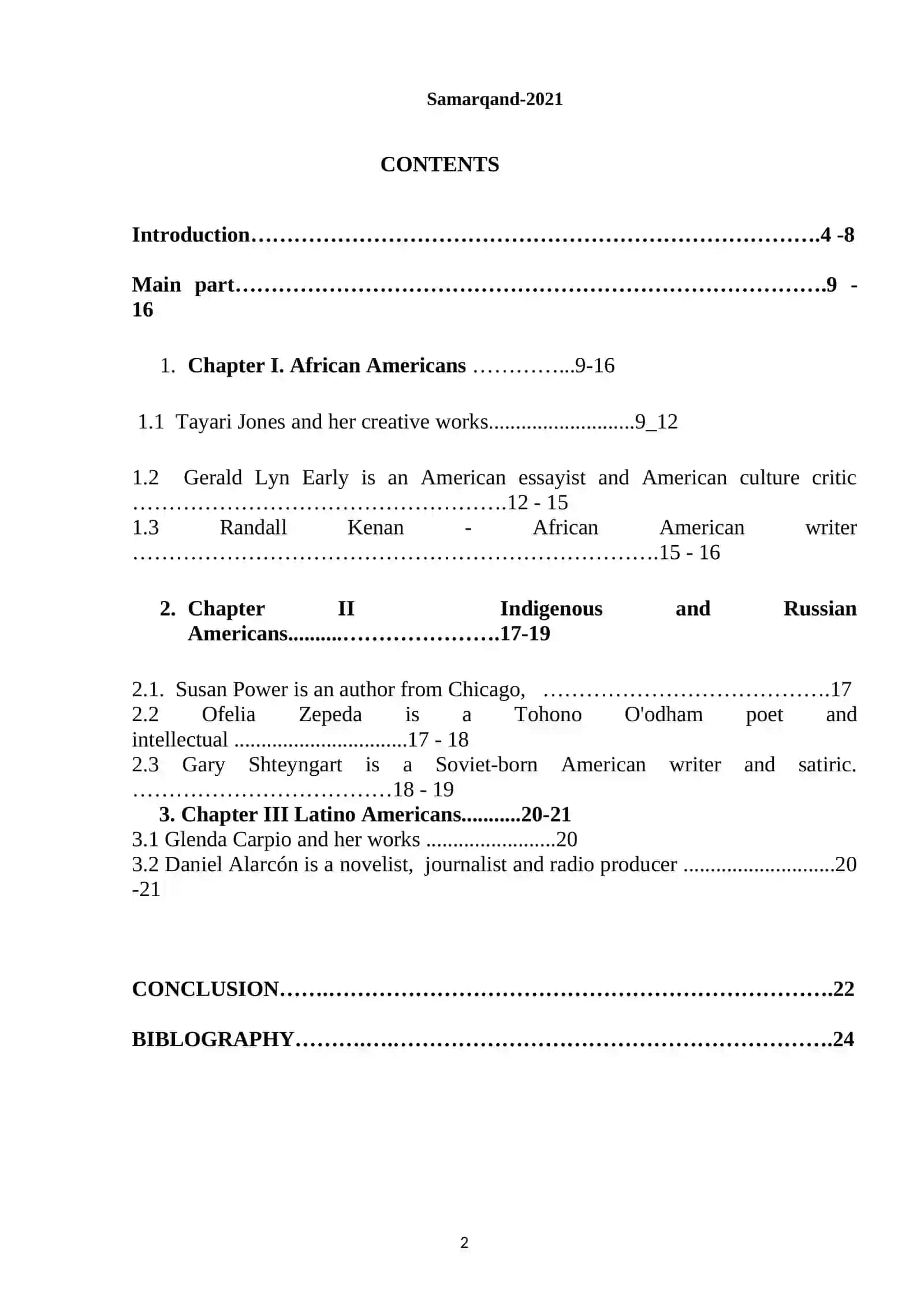 Multicultural Literature in the USA 2