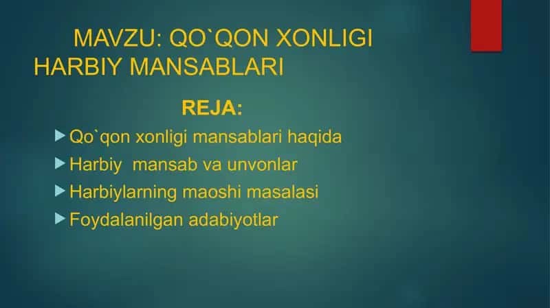 Qo`qon xonligi mansablari 2