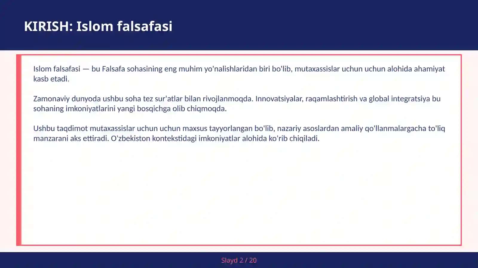 Islom Falsafasi 2