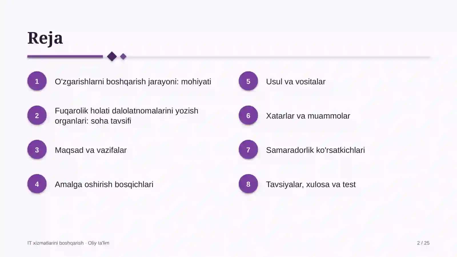 fuqarolik holati dalolatnomalarini yozish organlarida o'zgarishlarni boshqarish jarayonini joriy etish 1452 2