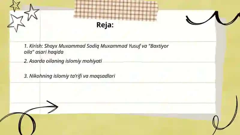 Shayx Muxammad Sodiq Muxammad Yusufning Baxtiyor oila asarida islom qadriyatlarining talqini 2