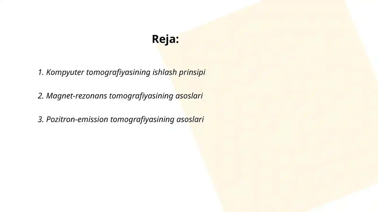 Tibbiy tomografiya apparatlarining ishlash prinsiplari 2