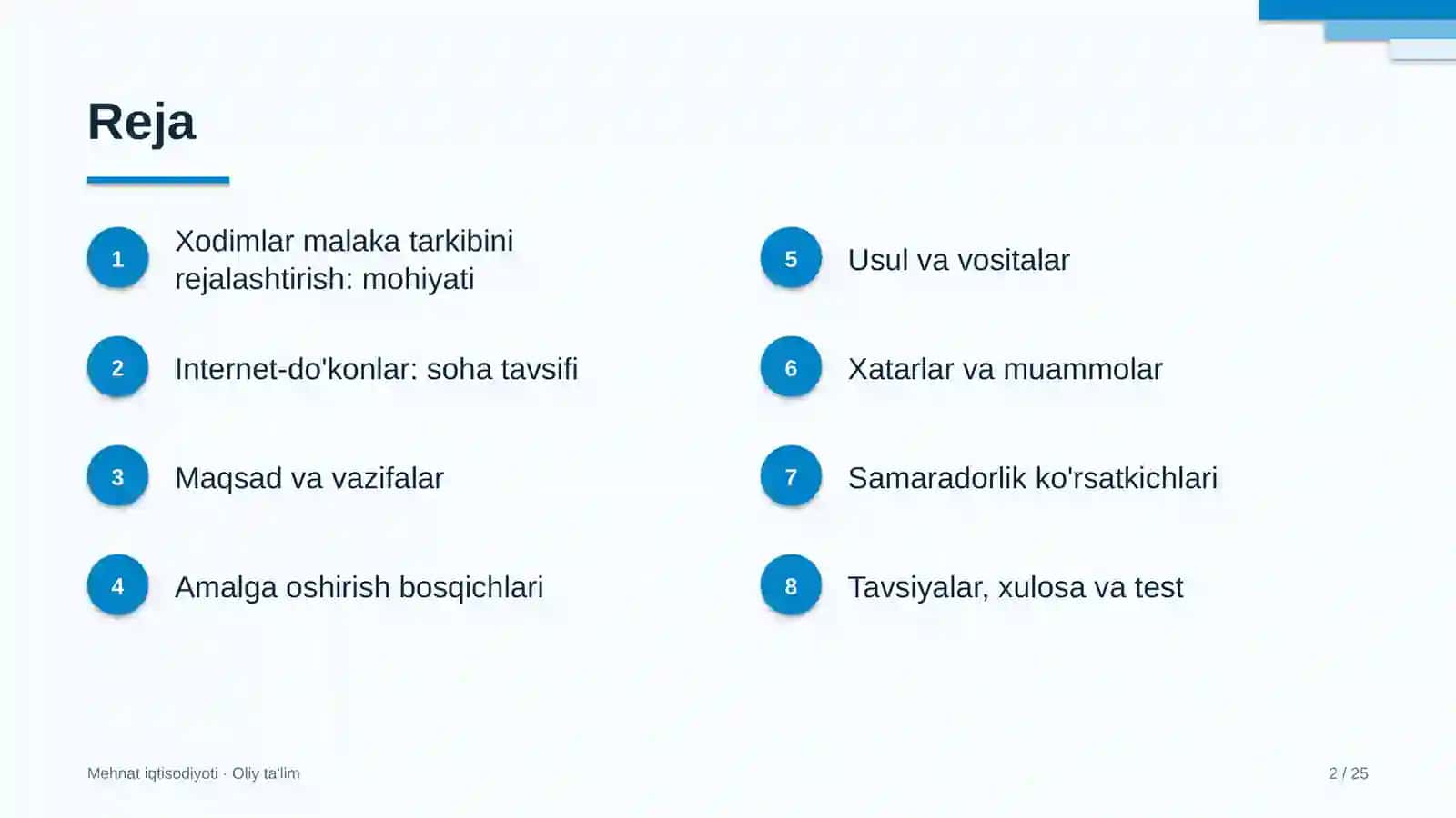 Internet-do'konlarda xodimlar malaka tarkibini rejalashtirish 2