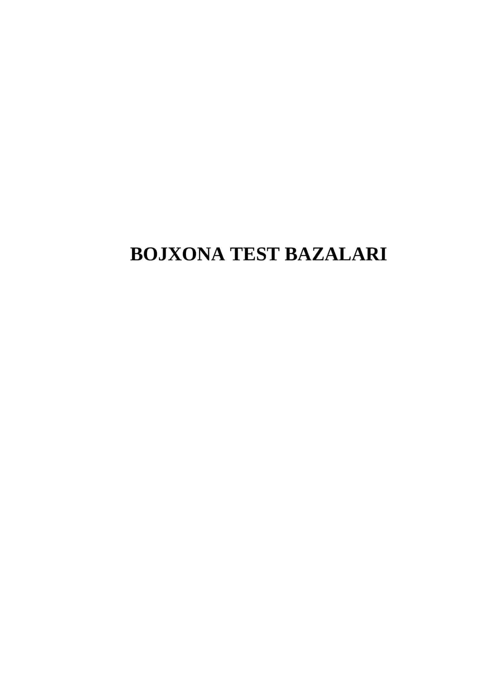 BOJXONA TEST BAZALARI 2