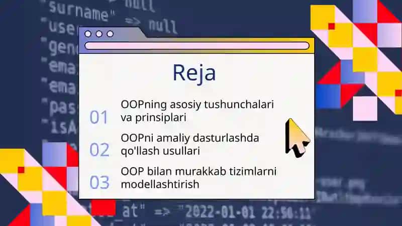 Paython dasturlash tilida OOP (Object-Oriend Pragramming) 2