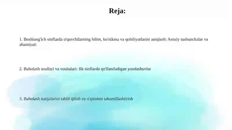Baholash usullari va vositalari 2