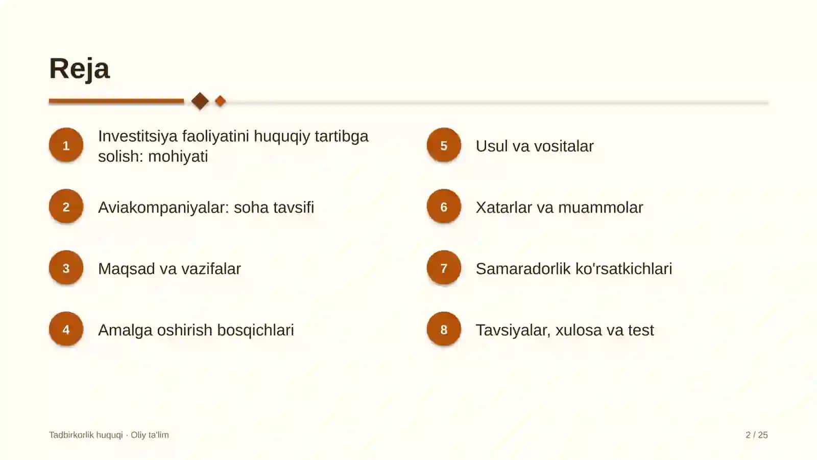 Aviakompaniyalarda investitsiya faoliyatini huquqiy tartibga solish 2