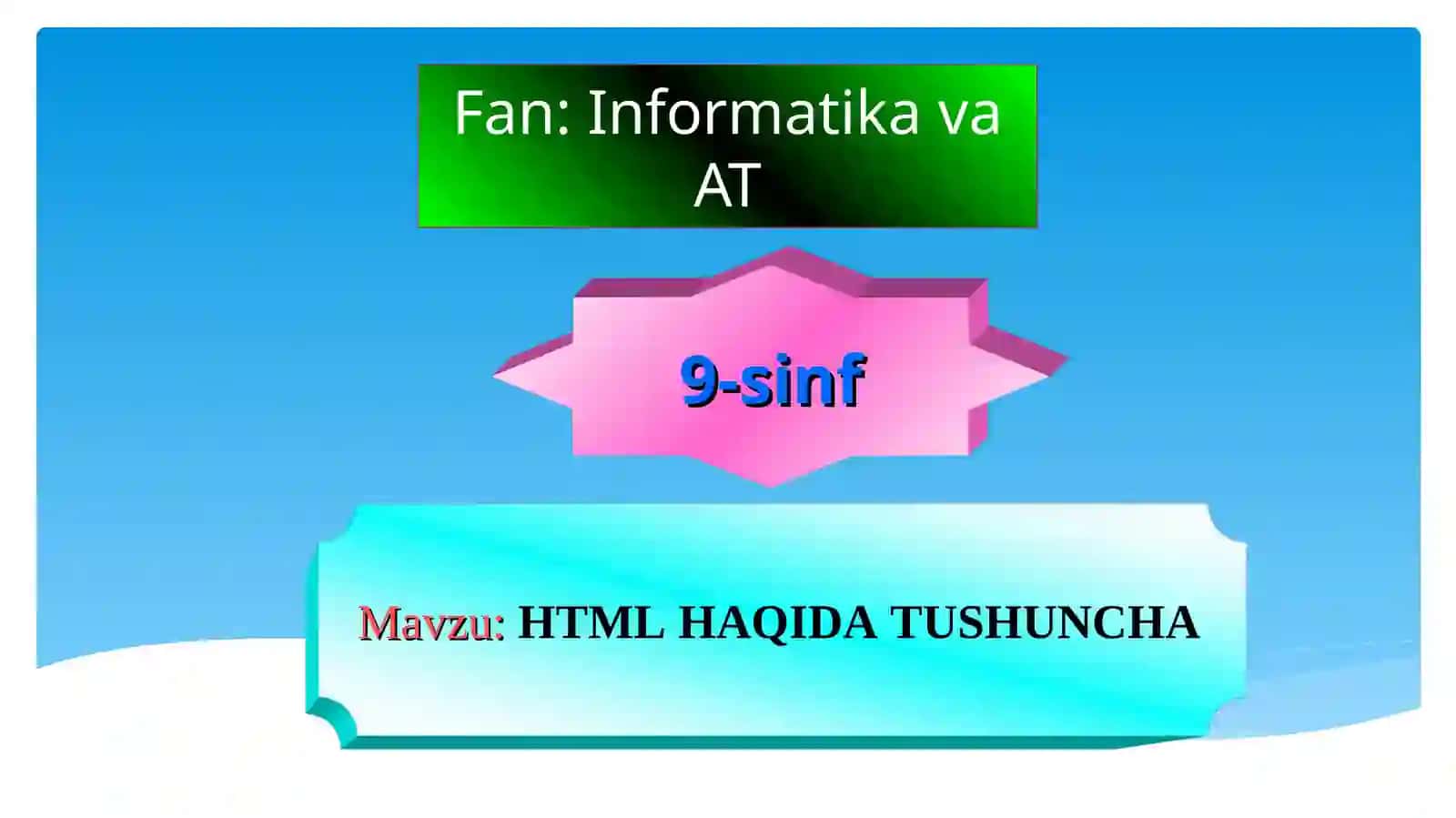 HTML HAQIDA TUSHUNCHA 2
