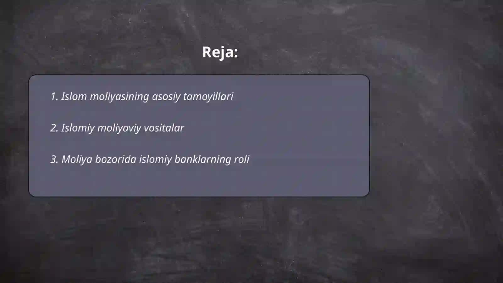 Islom moliyasi 2