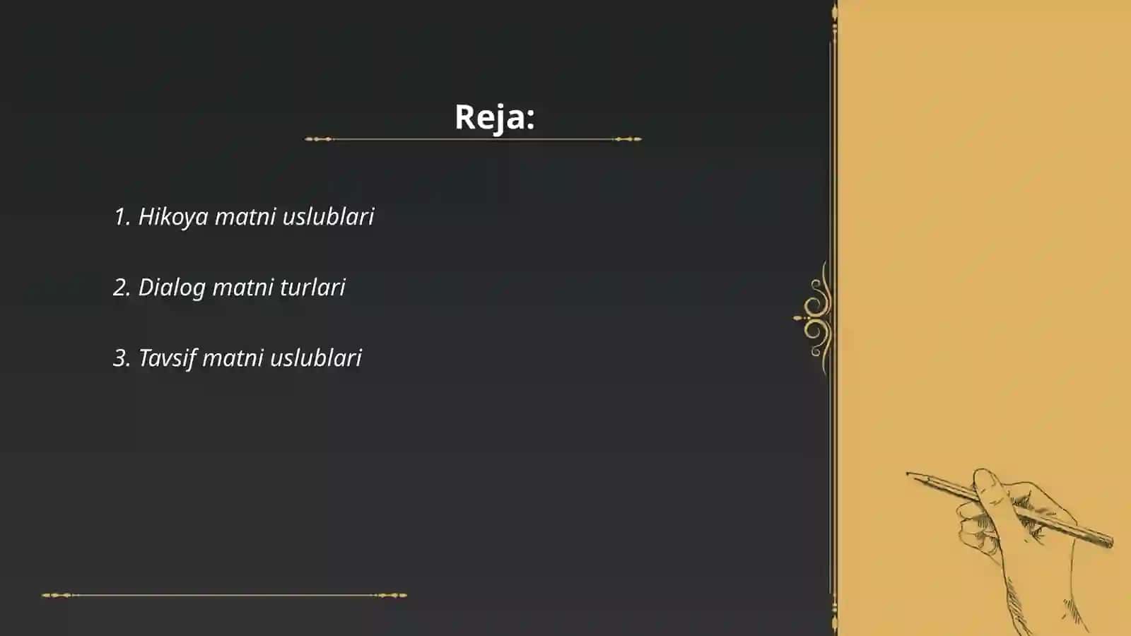 Hikoya matni uslublari 2