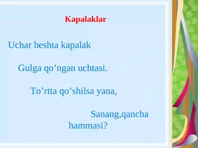 Matematik she’rlar 2