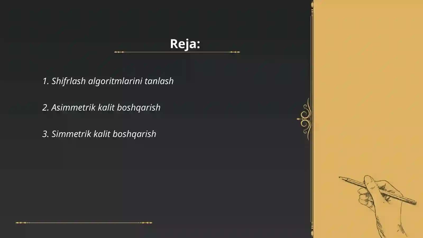 SHifrlash kalitlarini boshqarish 2