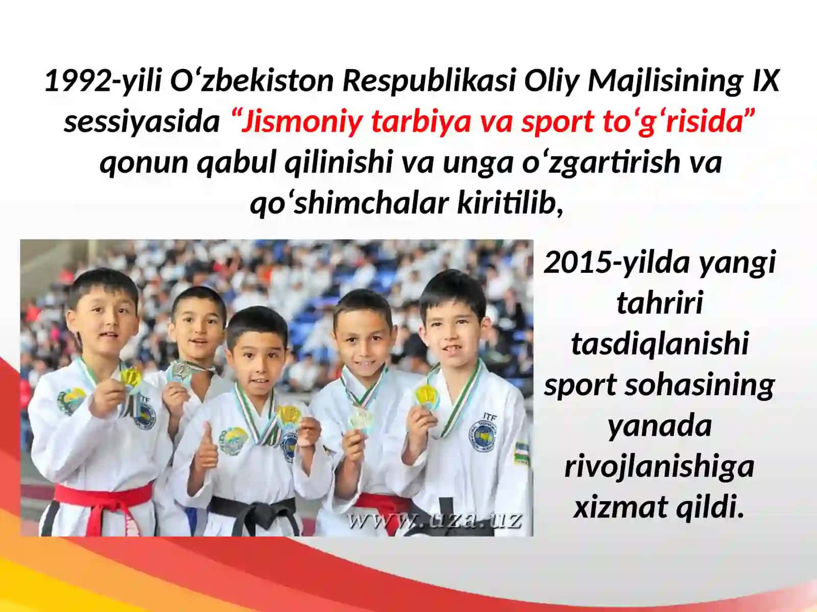 O‘zbekiston Respublikasida jismoniy tarbiya va sportning rivojlanishi 2