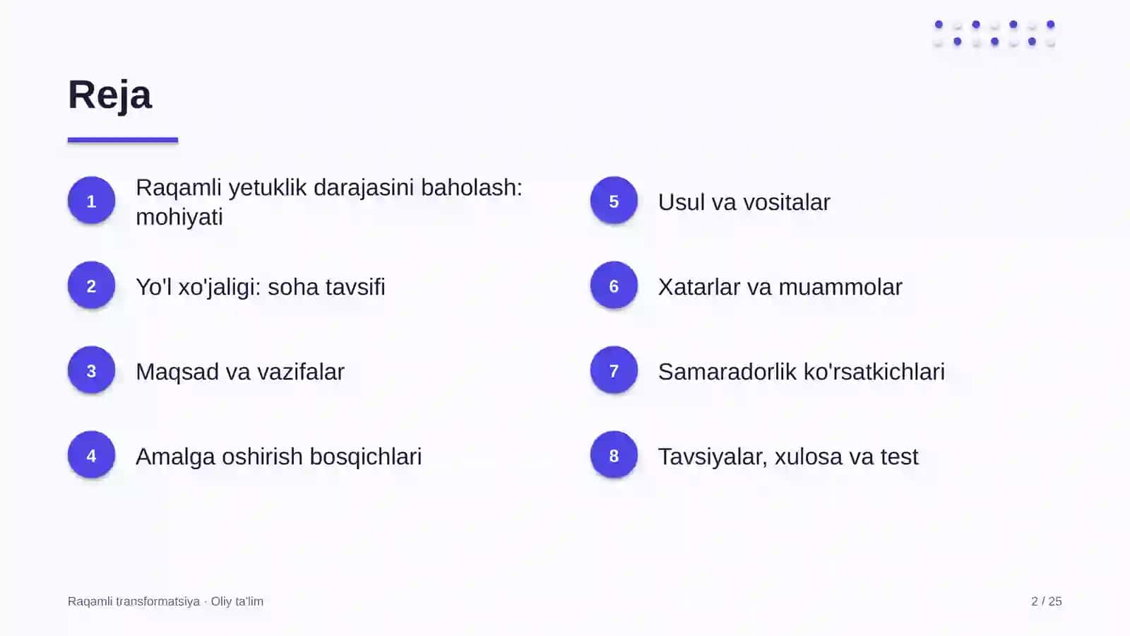 Yo'l xo'jaligida raqamli yetuklik darajasini baholash 2