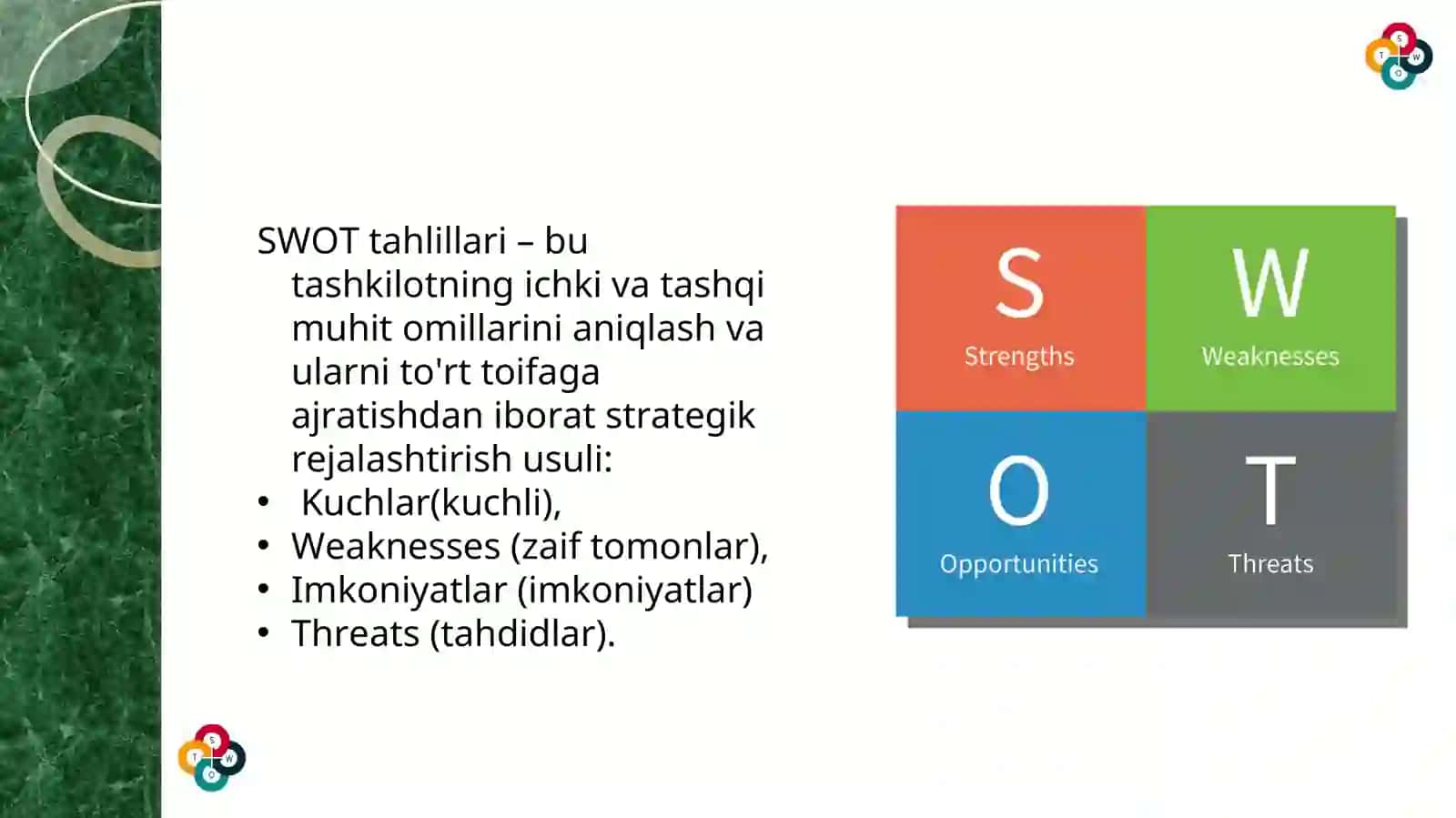 SWOT tahlil usuli 2
